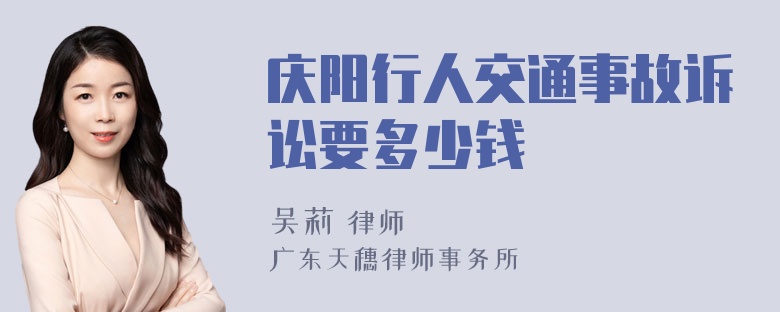 庆阳行人交通事故诉讼要多少钱