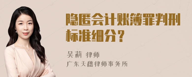 隐匿会计账簿罪判刑标准细分？