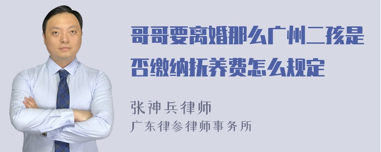 哥哥要离婚那么广州二孩是否缴纳抚养费怎么规定