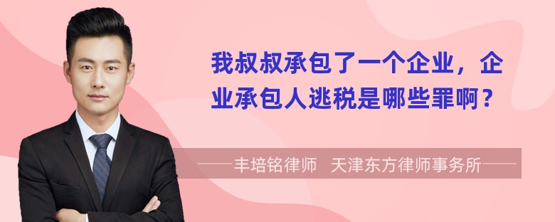 我叔叔承包了一个企业，企业承包人逃税是哪些罪啊？