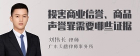 损害商业信誉、商品声誉罪需要哪些证据