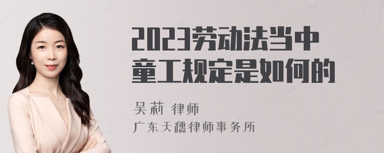 2023劳动法当中童工规定是如何的