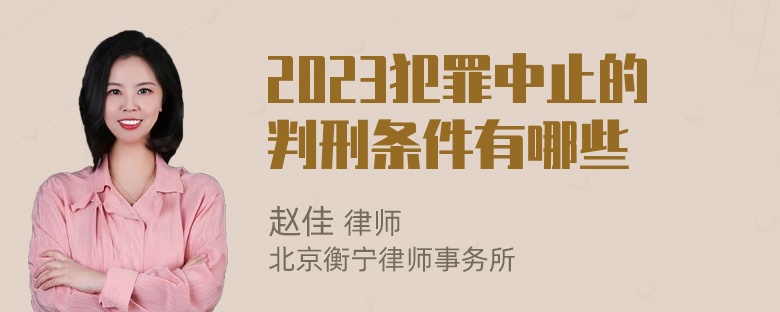 2023犯罪中止的判刑条件有哪些