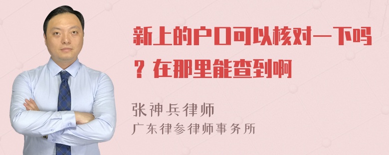 新上的户口可以核对一下吗？在那里能查到啊