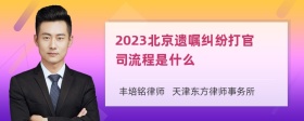 2023北京遗嘱纠纷打官司流程是什么