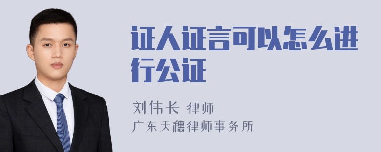 证人证言可以怎么进行公证