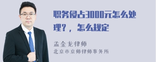 职务侵占3000元怎么处理？，怎么规定