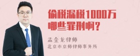 偷税漏税1000万哪些罪刑啊？