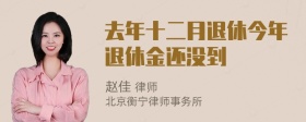 去年十二月退休今年退休金还没到