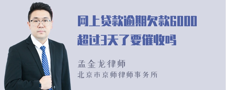 网上贷款逾期欠款6000超过3天了要催收吗