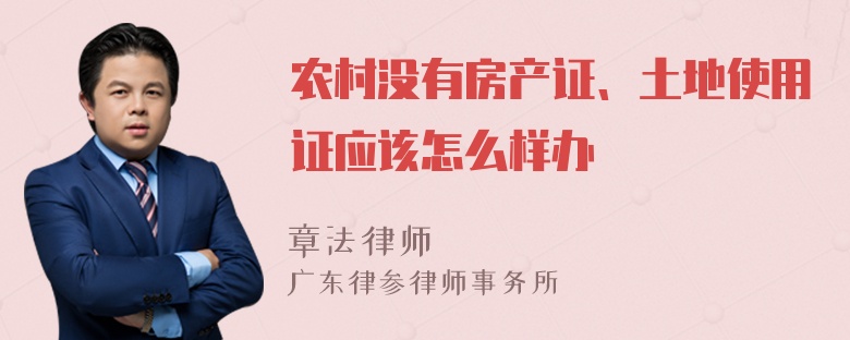 农村没有房产证、土地使用证应该怎么样办