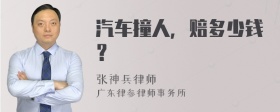 汽车撞人，赔多少钱？