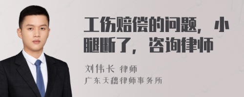 工伤赔偿的问题，小腿断了，咨询律师