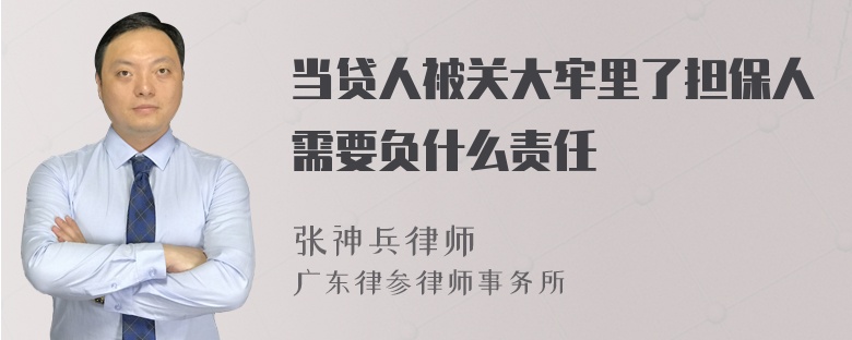 当贷人被关大牢里了担保人需要负什么责任