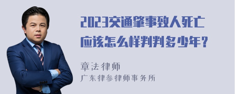 2023交通肇事致人死亡应该怎么样判判多少年？