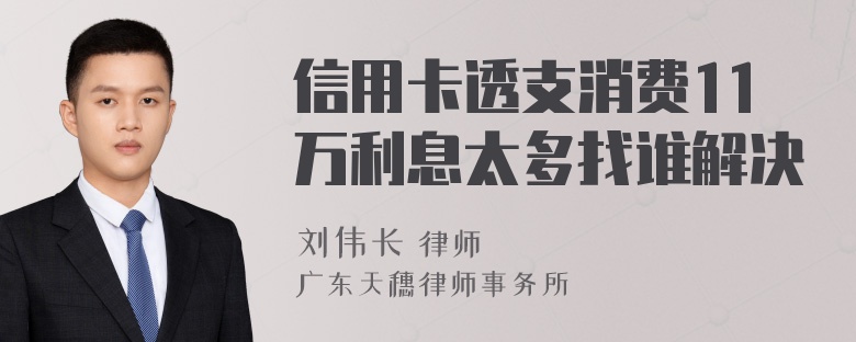 信用卡透支消费11万利息太多找谁解决