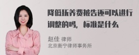 降低抚养费被告还可以进行调整的吗，标准是什么