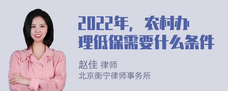 2022年，农村办理低保需要什么条件