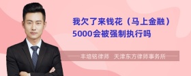 我欠了来钱花（马上金融）5000会被强制执行吗