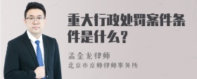 重大行政处罚案件条件是什么？