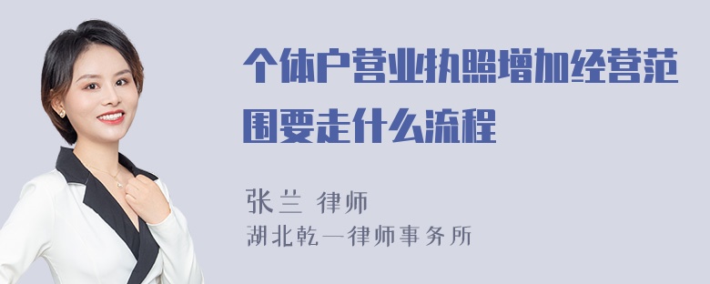 个体户营业执照增加经营范围要走什么流程