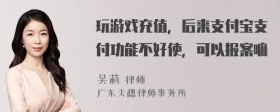 玩游戏充值，后来支付宝支付功能不好使，可以报案嘛