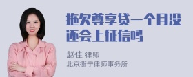 拖欠尊享贷一个月没还会上征信吗