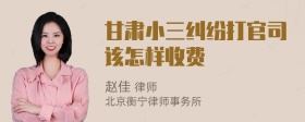 甘肃小三纠纷打官司该怎样收费