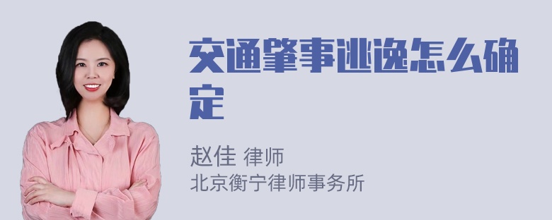 交通肇事逃逸怎么确定