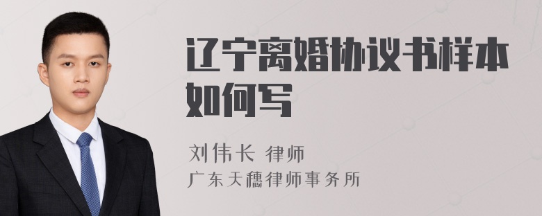 辽宁离婚协议书样本如何写