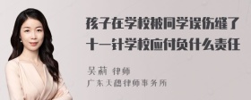 孩子在学校被同学误伤缝了十一针学校应付负什么责任