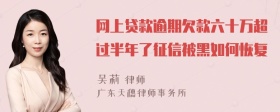 网上贷款逾期欠款六十万超过半年了征信被黑如何恢复