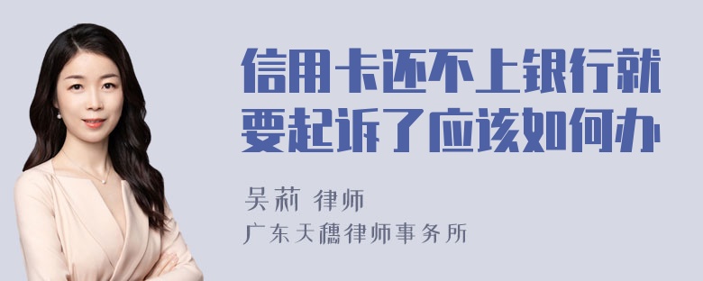 信用卡还不上银行就要起诉了应该如何办