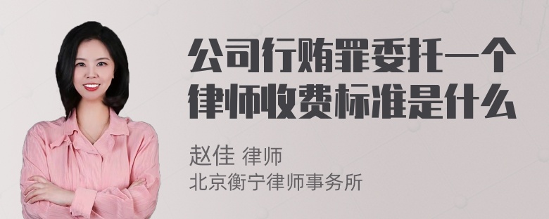 公司行贿罪委托一个律师收费标准是什么