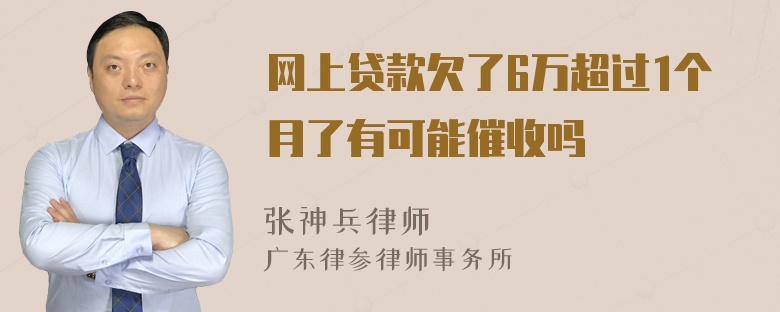 网上贷款欠了6万超过1个月了有可能催收吗