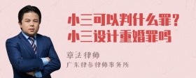 小三可以判什么罪？小三设计重婚罪吗