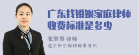 广东找婚姻家庭律师收费标准是多少