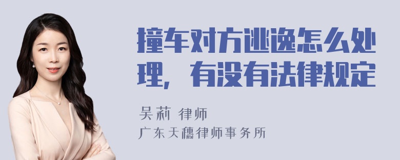 撞车对方逃逸怎么处理，有没有法律规定