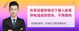 在有证据的情况下被人故意停电造成的损失，不用赔吗