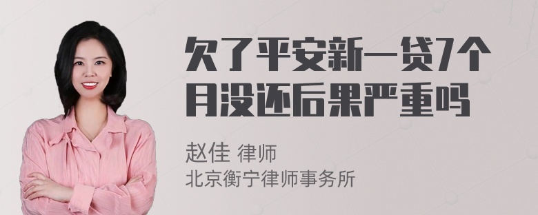 欠了平安新一贷7个月没还后果严重吗