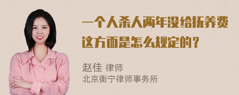 一个人杀人两年没给抚养费这方面是怎么规定的？