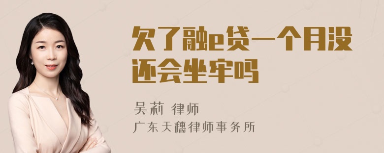 欠了融e贷一个月没还会坐牢吗