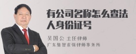 有公司名称怎么查法人身份证号