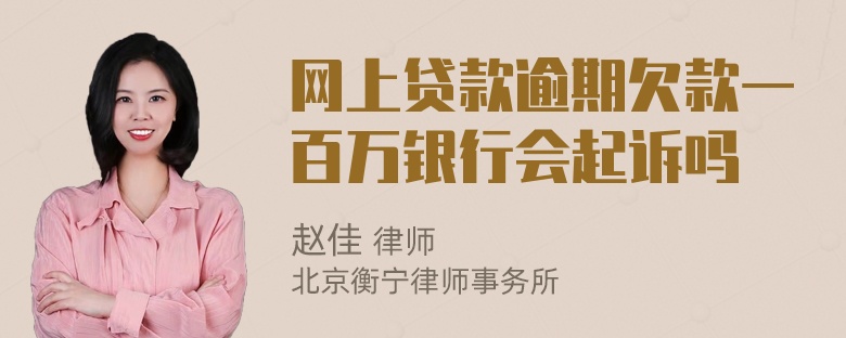 网上贷款逾期欠款一百万银行会起诉吗