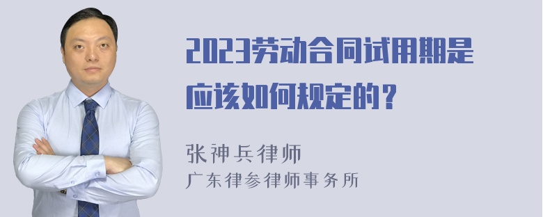 2023劳动合同试用期是应该如何规定的？