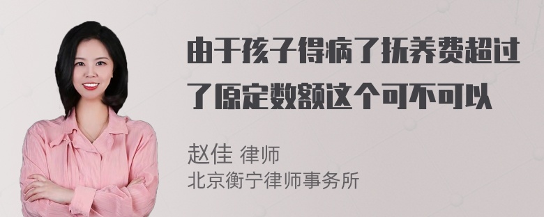 由于孩子得病了抚养费超过了原定数额这个可不可以