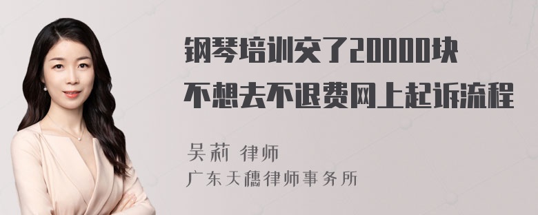 钢琴培训交了20000块不想去不退费网上起诉流程