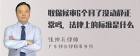 取保候审6个月了没动静正常吗，法律上的标准是什么