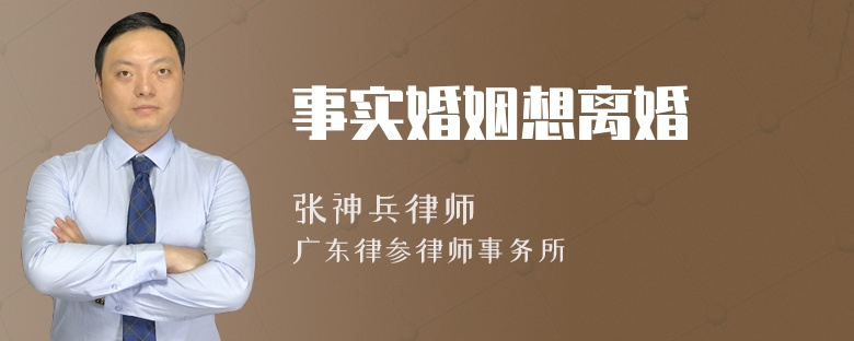 事实婚姻想离婚