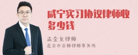 咸宁实习协议律师收多少钱